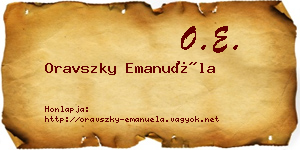 Oravszky Emanuéla névjegykártya